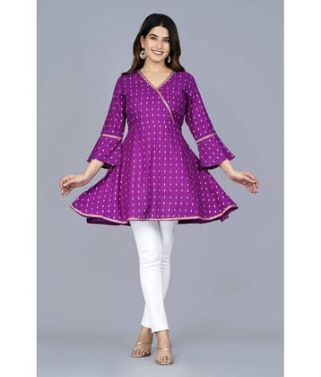 Aurelisa - Purple Rayon Women's Tunic ( Pack of 1 )