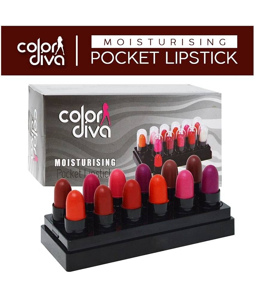 Color Diva Multi Matte Lipstick 12pc Moisturising Bullet Lipstick