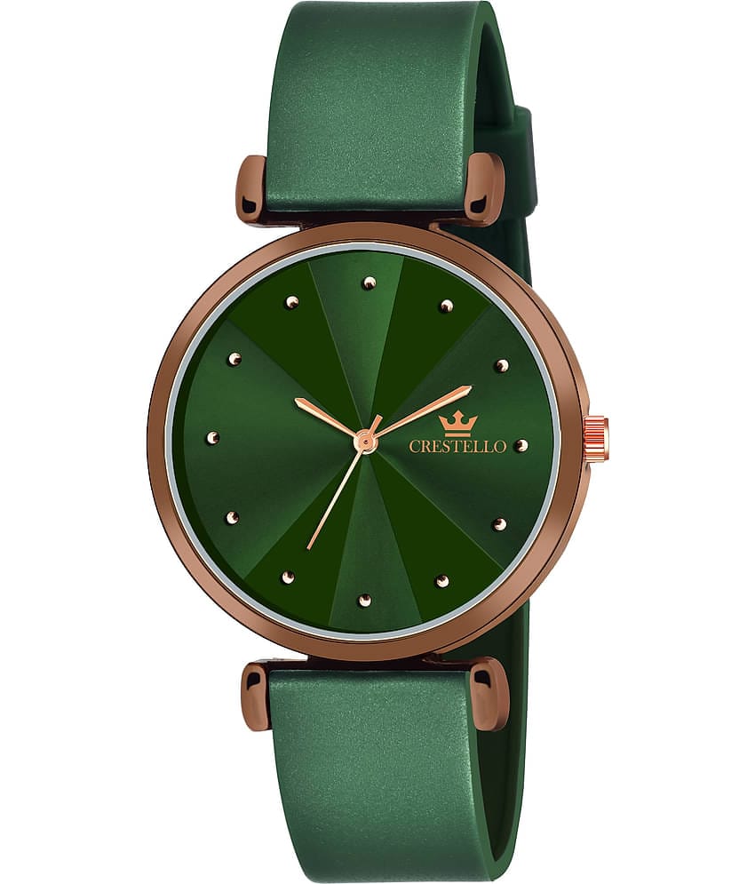 Crestello - Green Silicon Analog Womens Watch