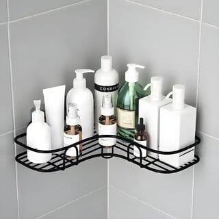 Metal Bathroom Organiser Without Drill Corner | Shelf Adhesive Stand For Corner Rack For Bathroom | Shampoo Holder For Accessories-Multipurpose Shelf Metal Bathroom Organiser Without Drill Corner | Shelf Adhesive Stand For Corner Rack For Bathroom | Shampoo Holder For Accessories-Multipurpose Shelf