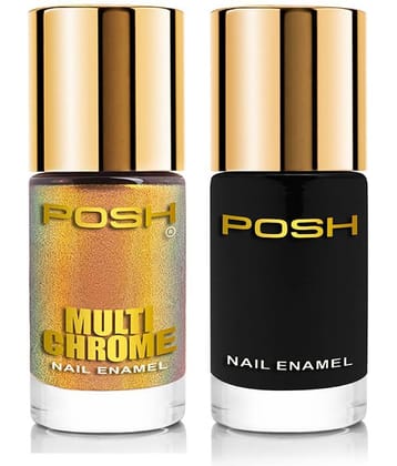Posh - Multicolor Glossy Nail Polish ( Pack of 2 )
