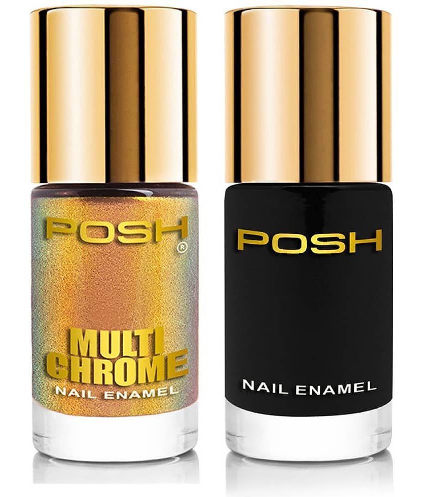 Posh - Multicolor Glossy Nail Polish ( Pack of 2 )