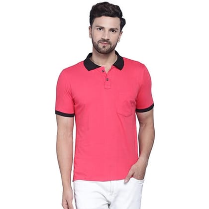 Mens Half Sleeve Solid Colour Polo T shirt with Collar-Small