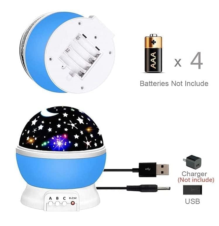Denzcart Star Master Night Light Projector, USB Cable Included - Ideal for Kids Room, Baby-Safe Plastic, 8 Modes, Moon and Stars Romantic Projector (Multi Color, Pack of 1)