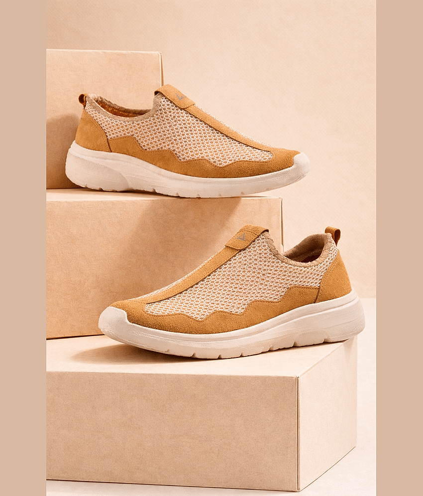 Clymb Beige Men's Sports Running Shoes