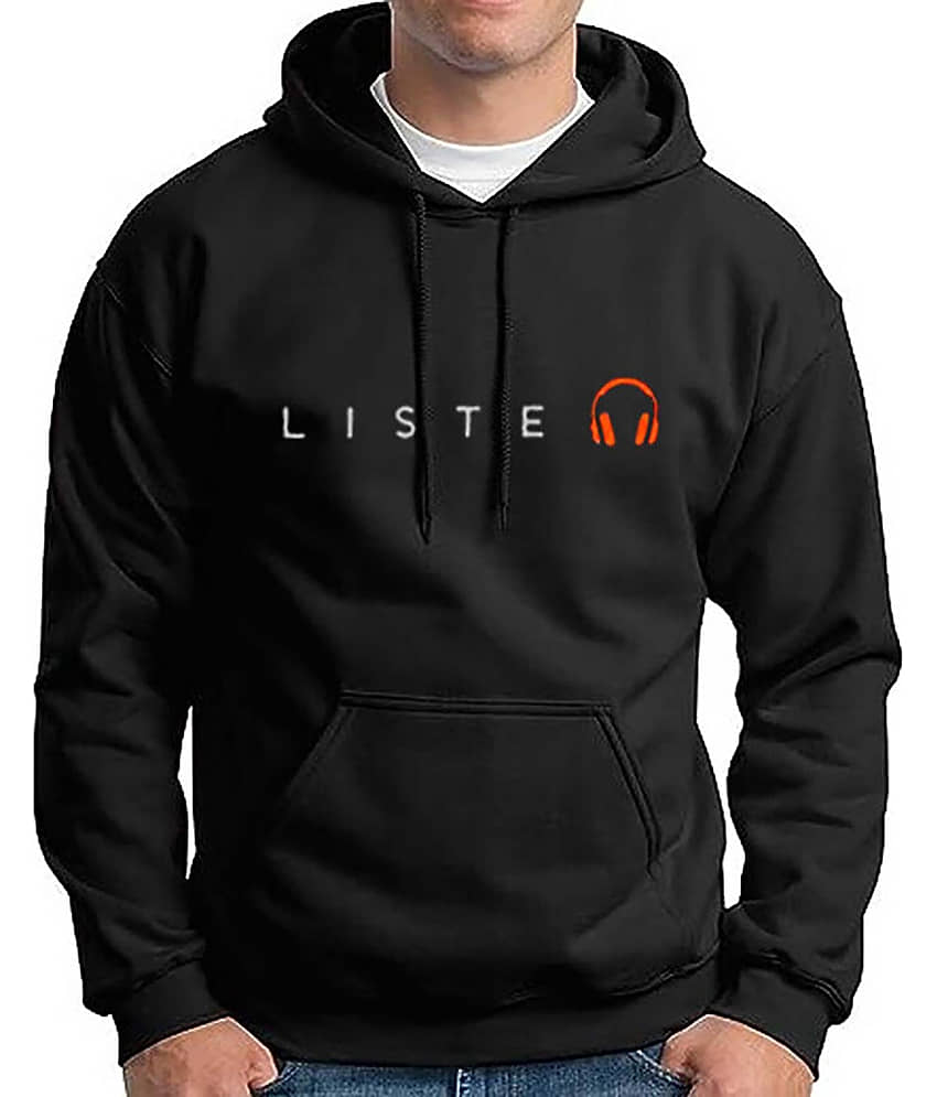 code yellow Fleece Hooded Men's Sweatshirt - Black ( Pack of 1 )