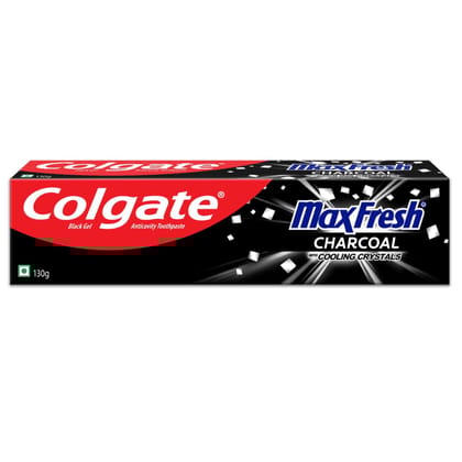 Colgate Maxfresh Toothpaste, Black Gel Paste With Charcoal For Super Fresh Breath, 130 G