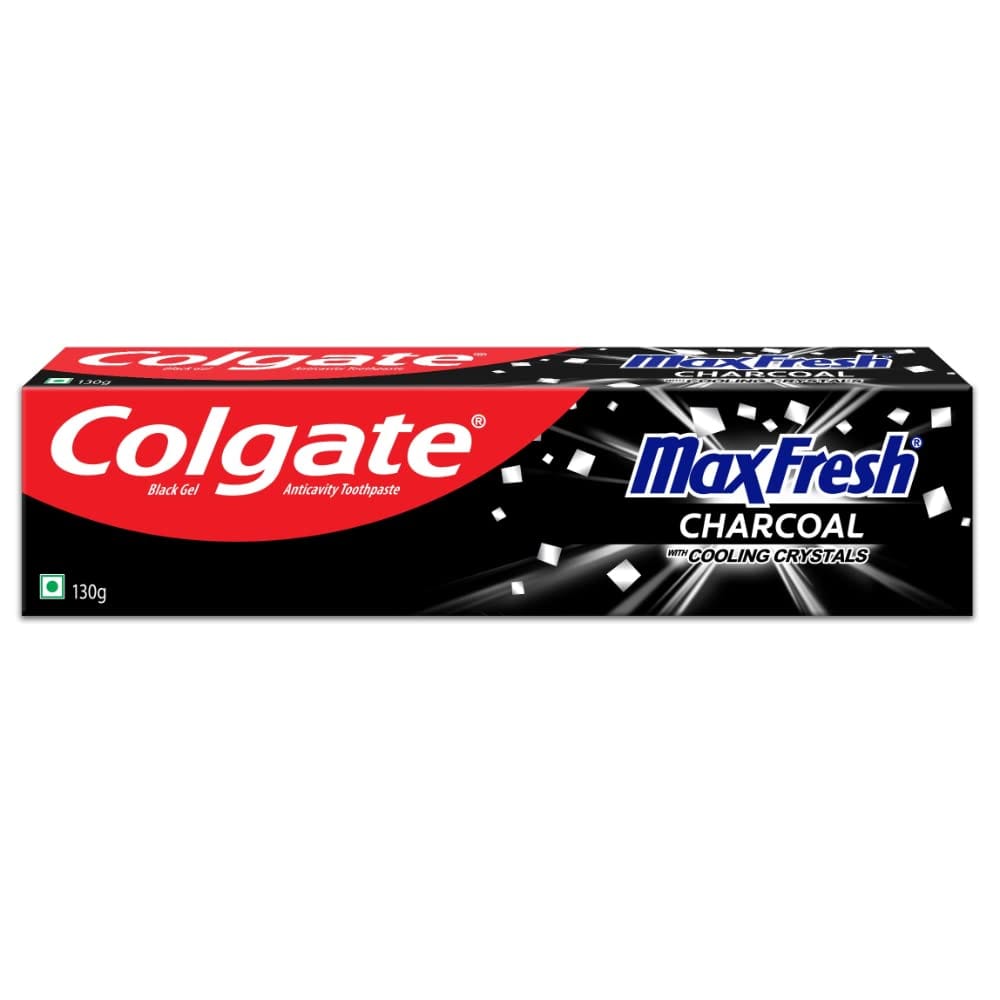 Colgate Maxfresh Toothpaste, Black Gel Paste With Charcoal For Super Fresh Breath, 130 G