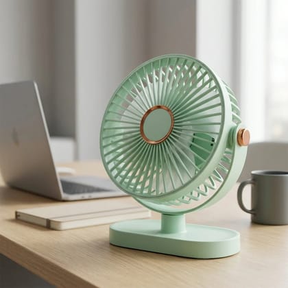 Portable Rechargeable Table Fan  Compact USB Charging Desk Fan for Home, Office & Travel ( 1 Pc | Random Color )