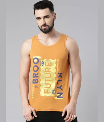 Force NXT Pack of 1 100% Cotton Regular Fit Men's T-Shirt ( Orange )