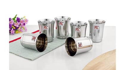 RK Stainless Steel Premium Water Glasses Pari-7 Mirror Polish, Food Grade| Pain Smooth Design | Scratch Resistant, Serving Glass | for Water Juice. (Silver) | Capacity: 300 ML | Set of 6 Glasses RK Stainless Steel Premium Water Glasses Pari-7 Mirror Polish, Food Grade| Pain Smooth Design | Scratch Resistant, Serving Glass | for Water Juice. (Silver) | Capacity: 300 ML | Set of 6 Glasses