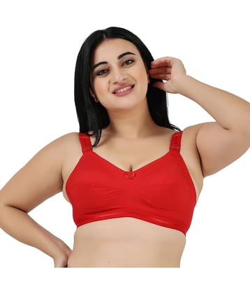 Ladyland Pack of 1 Cotton Non Padded Everyday Bra For Women ( Red )