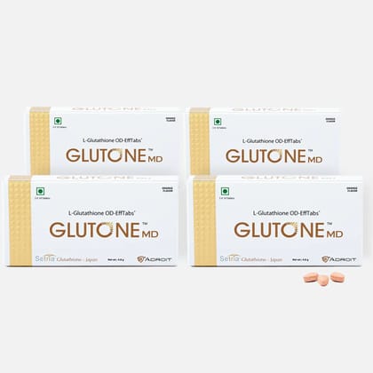 Glutone MD – Glutathione Mouth-Dissolving Tablets| Made with Setria L-Glutathione 100mg| Radiant Glow & Even Skin Tone| 30 Tablets (Orange)(PO4)