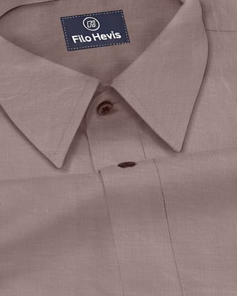 Men's Pure Linen Casual Shirt - Light Onion-M