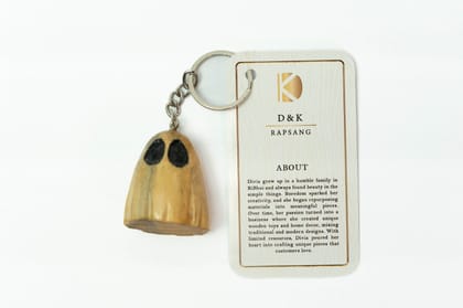 Handmade Wooden Ghost Keychain