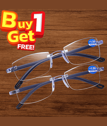 THMT Square Rimless Reading Glasses