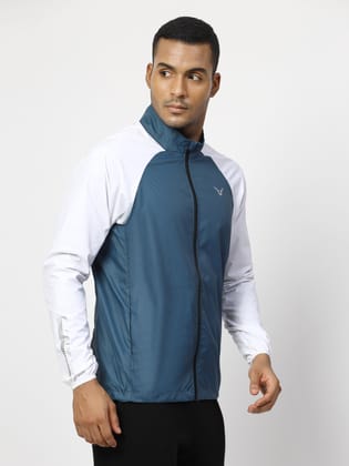 Invincible Men's Windrunner Outdoor Jacket-Teal White / S