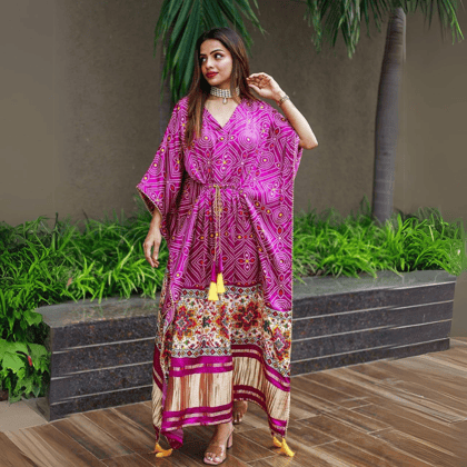 Pink Color with Fumka Design for Special Occasions by GlamaStitch-Free Size Up To XXL-44