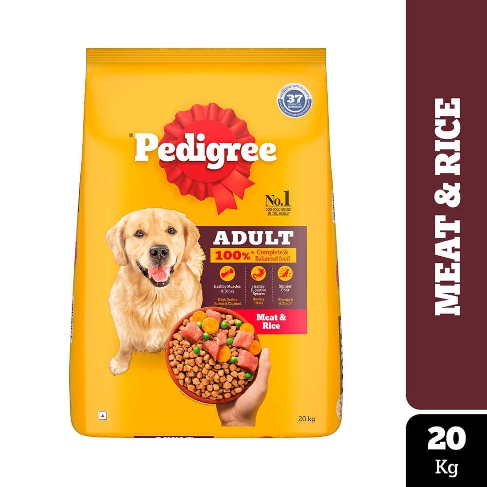 Pedigree Meat &amp; Rice Adult Dry Dog Food 20kg