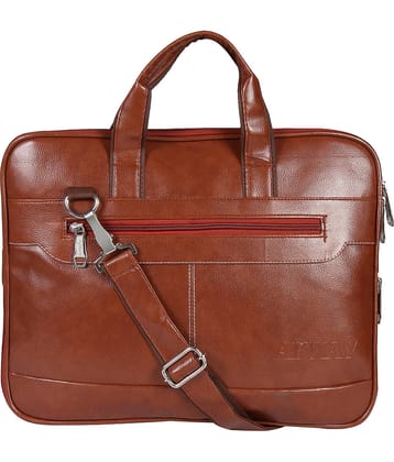 Apnav Sleek Exp3 Tan P.U. Office Bag