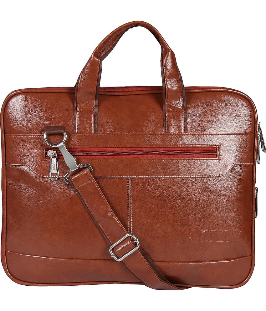 Apnav Sleek Exp3 Tan P.U. Office Bag