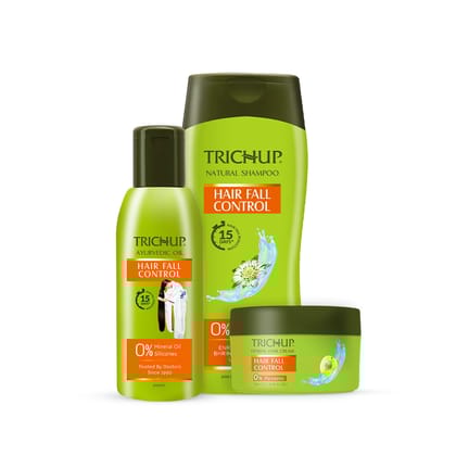 Trichup Hair Fall Control Kit  Oil 200&nbsp;ml, Shampoo 200&nbsp;ml, Cream 200&nbsp;ml, Complete Herbal Hair Care