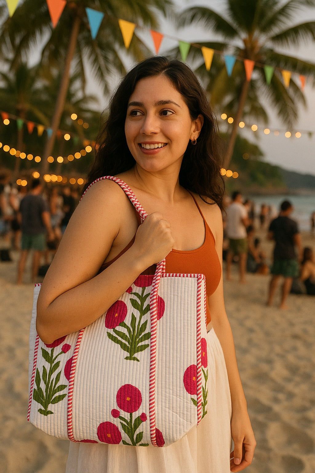 Calming Pink Flower Tote