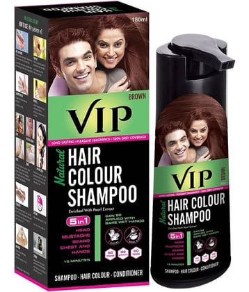 VIP Hair Colour Shampoo Ammonia Free Permanent Hair Color 180 mL Brown