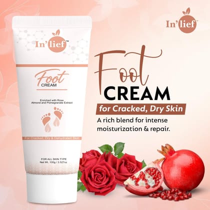 Deep Moisturizing Foot Cream with Shea Butter & Pomegranate Extract – Softens Dry, Cracked Heels | Non-Greasy, Fast Absorbing | Nourishing Daily Foot Care