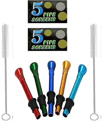 Puff Smart Shooter, Pipe Screens With Cleaner Brush Aluminium Inside Fitting Hookah Mouth Tip  (Multicolor, Pack of 9)