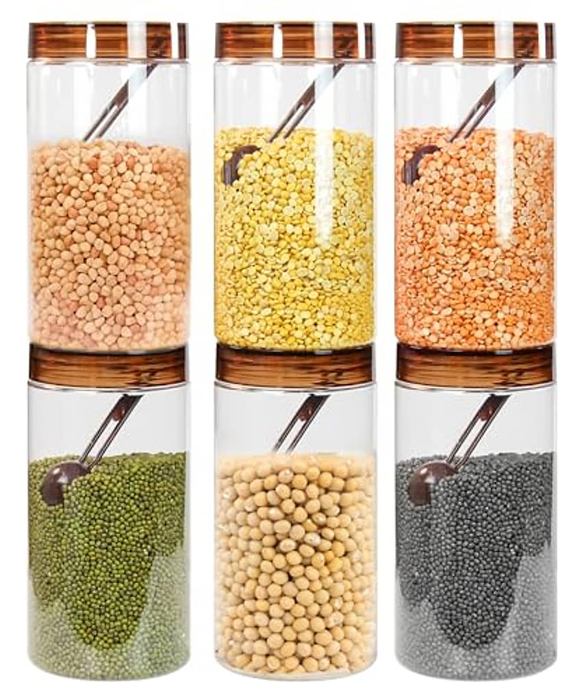 PearlPet Tiffany_Brown-1400ml PET Brown Multi-Purpose Container ( Set of 6 )