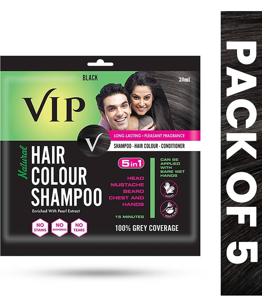 VIP Hair Colour Shampoo Ammonia Free Permanent Hair Color 100 mL Black