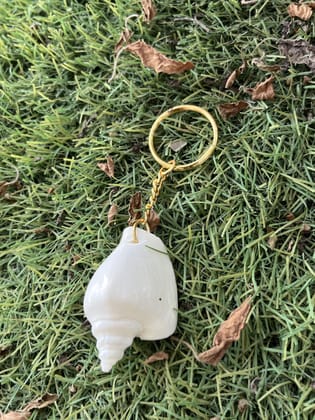 TULIP Traditional Artisians' Upliftment Livelihood Program Natural White Selenite Crystal Keychain, Gold-Plated Ring Holder, Raw Gemstone Accessory