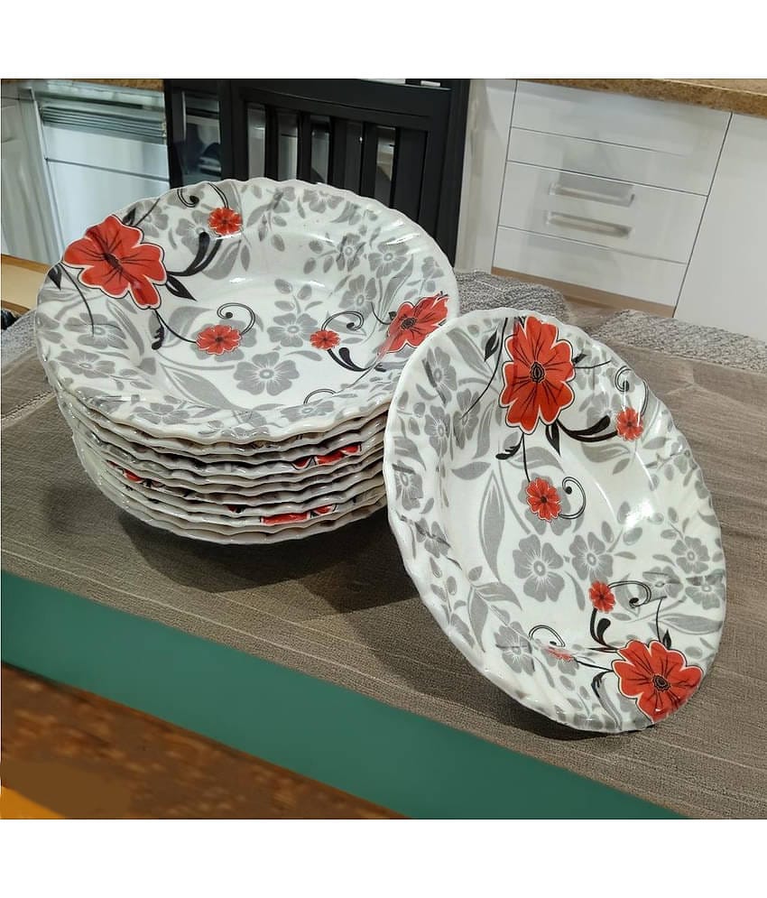 kitchrox 12 Pcs Melamine Multi Color Quarter Plate