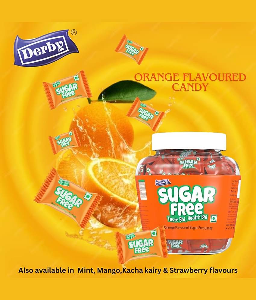 Derby Sugar Free Orange Flavored Hard Candies 660 gm Pack of 2