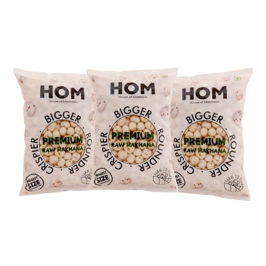 Raw Makhana (Pack of 3) - 600 gm - Pack of 3