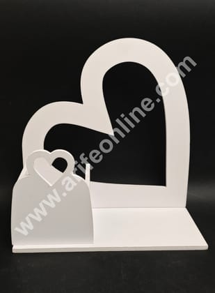 White Tilt Heart Design Cake and Flower Hamper Stand  - CAKE DECOR™