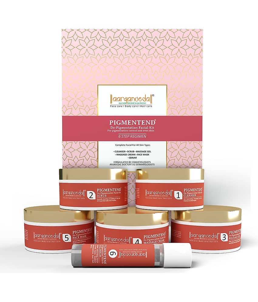 Aaryanveda De-Pigmentation Facial Kit,Reduces Dark Spots & Evens Skin Tone for Radiant Glow, 260 g
