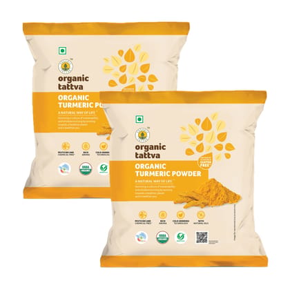 Organic Tattva Organic Turmeric Powder - 200g x Pack of 2 Organic Tattva Organic Turmeric Powder - 200g x Pack of 2
