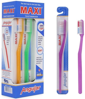 Maxi Angular Soft Toothbrush(Pack Of 12)