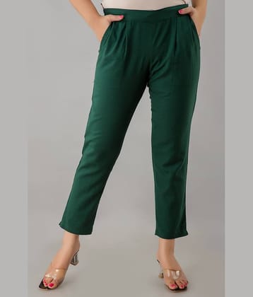 FabbibaPrints - Green Cotton Regular Women's Casual Pants ( Pack of 1 )