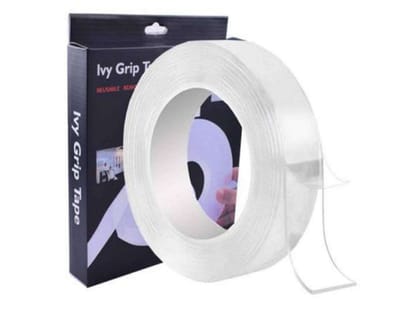  Transparent Adhesive Nano Tape, Removable Traceless Washable Gel Grip Tape, Multifunctional Double Sided Adhesive for Home Kitchen Office