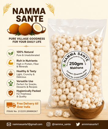 Makhana, Fox Nuts, Lotus Seeds, Phool Makhana, Gorgon Nut 250gm