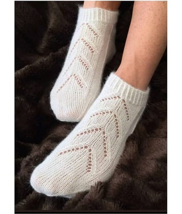 KC Store - White Woollen Women's Ankle Length Socks ( Pack of 1 )