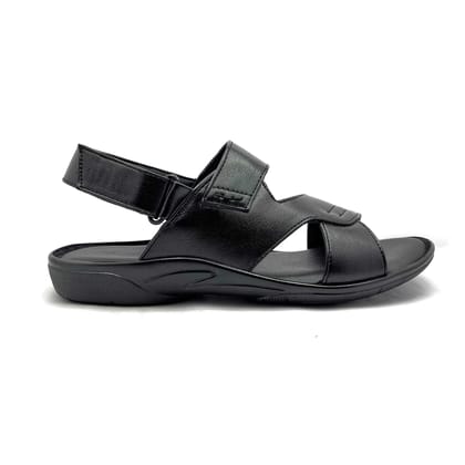 Sandals for Men with Velcro strap and comfortable footbed (Black)-6