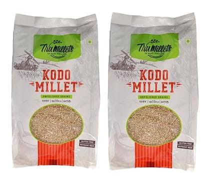 Trumillets Kodo Millet Whole Grain | Gluten Free | No Chemicals | High Plant Protein and Fibre | Dosa, Uttapam, Dhokla Batter Replacement | Vegan (Each 500 Gm Pack of 2)
