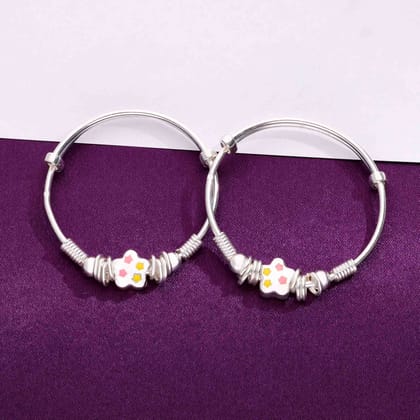Blooming Flower Silver Children Bracelet-None / Silver