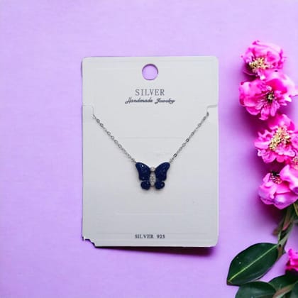 92.5 Sterling Silver Butterfly Chain Necklace