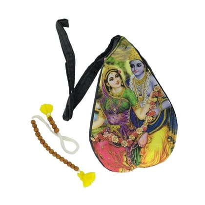 MAYAPURI Radha Krishna Printed Chanting Bag/Japa Mala Bag with & Mala Counter/Sakshi Mala (Pack of 1)