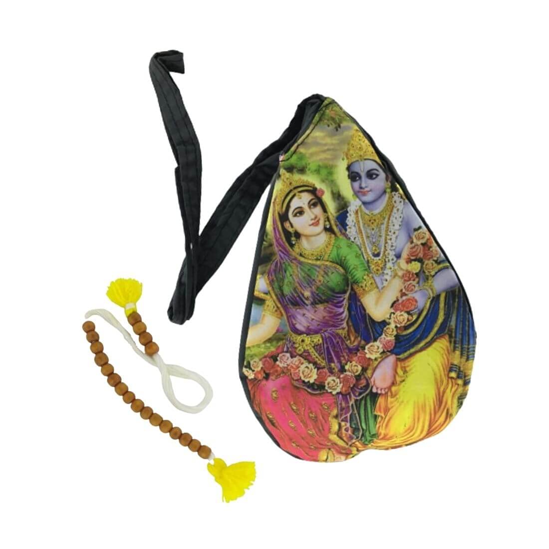 MAYAPURI Radha Krishna Printed Chanting Bag/Japa Mala Bag with & Mala Counter/Sakshi Mala (Pack of 1)
